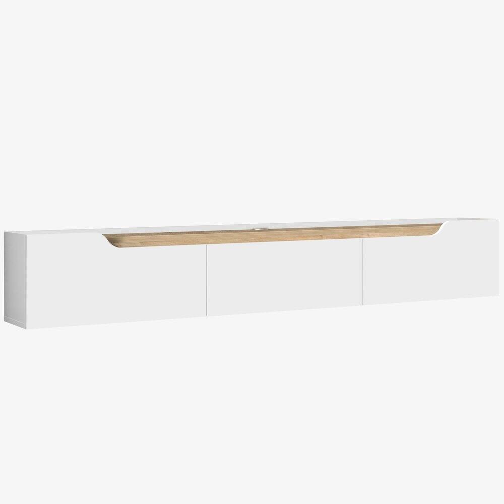 Angle. Atelier Mobili - Floating TV Stand for Up to 80 Inch TVs – Wall Mounted Entertainment Center - Multi.