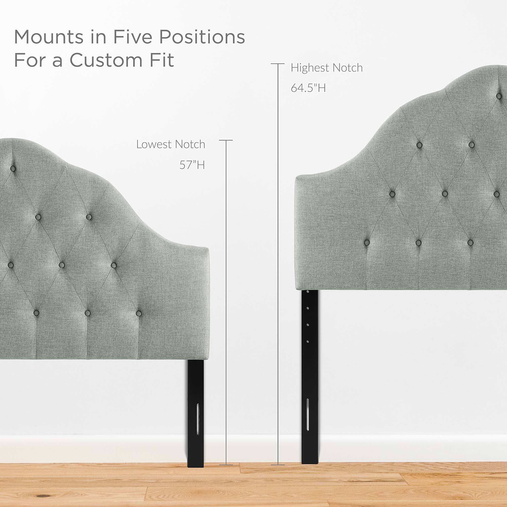 Mounts in Five Positions For a Custom Fit

Highest Notch 64.5"H

Lowest Notch 57"H