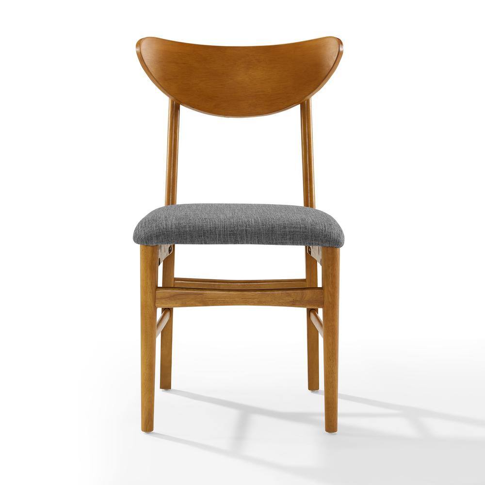 Alt View 3. Crosley Furniture - Landon 2-Piece Wood Dining Chairs W/Upholstered Seat - Brown.