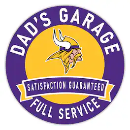 Fan Creations - Minnesota Vikings 16" Dad's Garage Wood Sign - Multicolor
