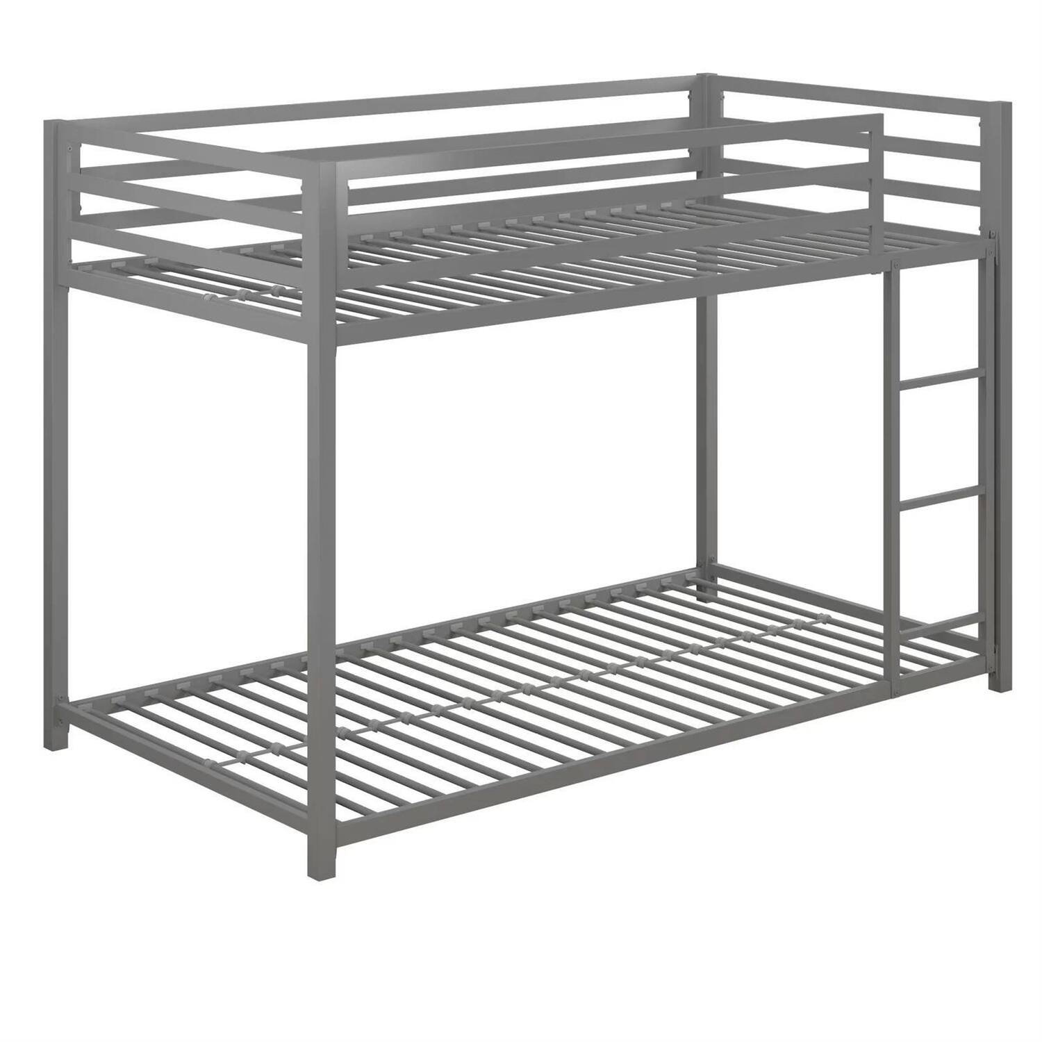Back. Hivvago - Hivvago Twin over Twin size Modern Low Height Metal Bunk Bed - Grey.