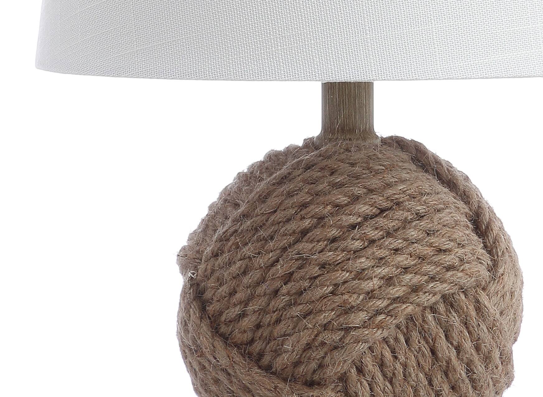 Alt View 4. Jonathan Y - Monkey Fist 18" Rope Ball LED Table Lamp, Natural - Natural.