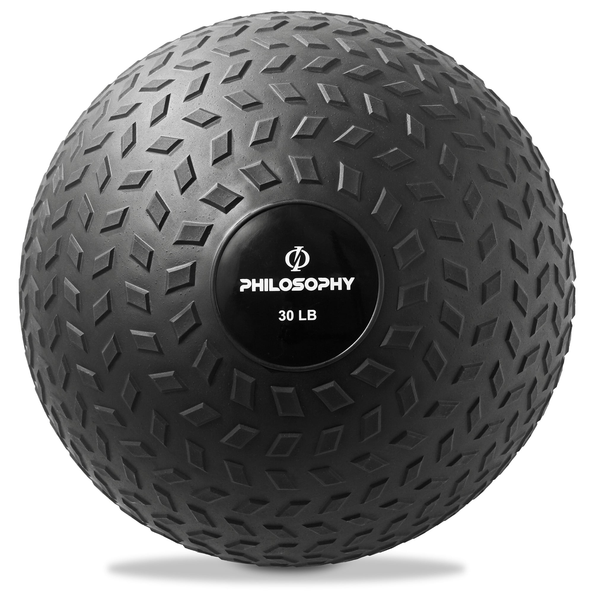 Philosophy Gym - Slam Ball - Weighted Medicine Ball with Easy Grip Tread - Black