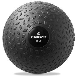 Philosophy Gym - Slam Ball - Weighted Medicine Ball with Easy Grip Tread - Black