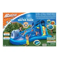 Banzai Surf N' Splash Water Park, Inflatable Outdoor Backyard Water Slide Splash Toy - Front_Zoom