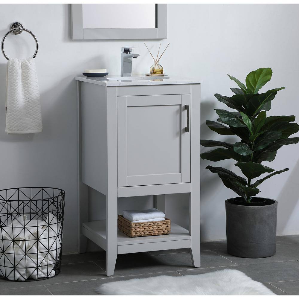 Alt View 9. Elegant Kitchen and Bath - 18 inch Single Bathroom Vanity in Grey - Grey.