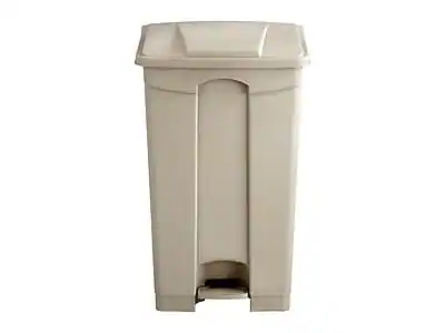Front. Safco - Safco Indoor Step Trash Can, Tan Plastic, 23 Gal. (9923TN) - Tan.