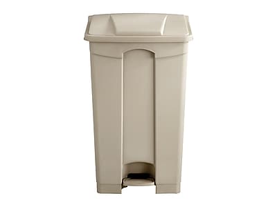 Front. Safco - Safco Indoor Step Trash Can, Tan Plastic, 23 Gal. (9923TN) - Tan.