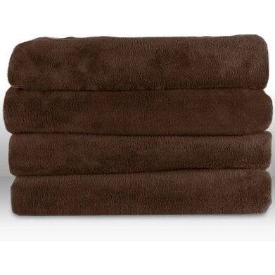 Angle. Hivvago - Walnut Brown Cuddle Microplush Heated Electric Warming Throw Blanket - Walnut Brown.