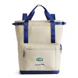 Bagsmart - Coast 20-Can Soft Cooler Backpack, Insulated Water-Resistant Tote with Dry-Wet Separation for Beach & Family Outings - Ivory