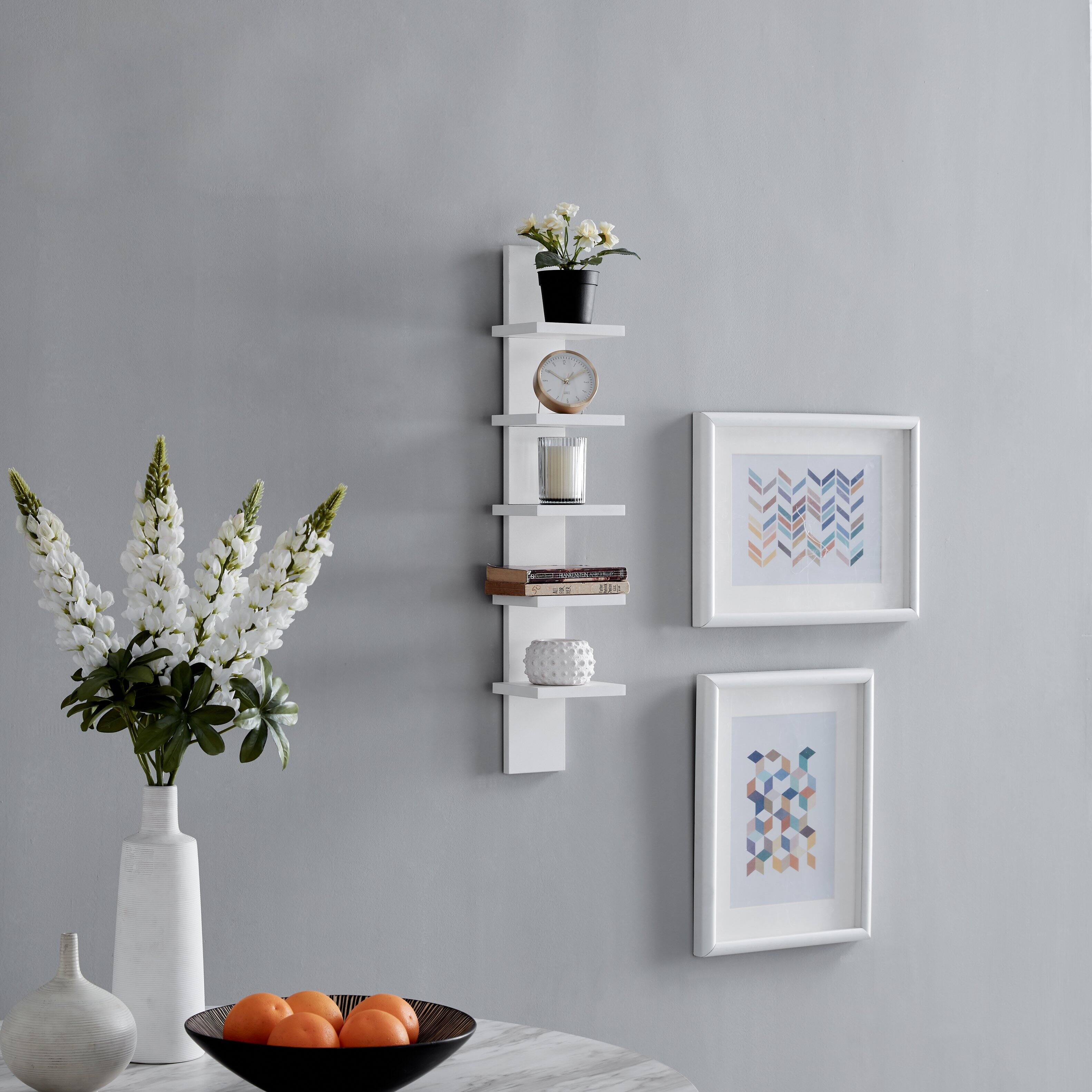 Left. Danya B - Utility Column Spine Wall Shelves - White - White.
