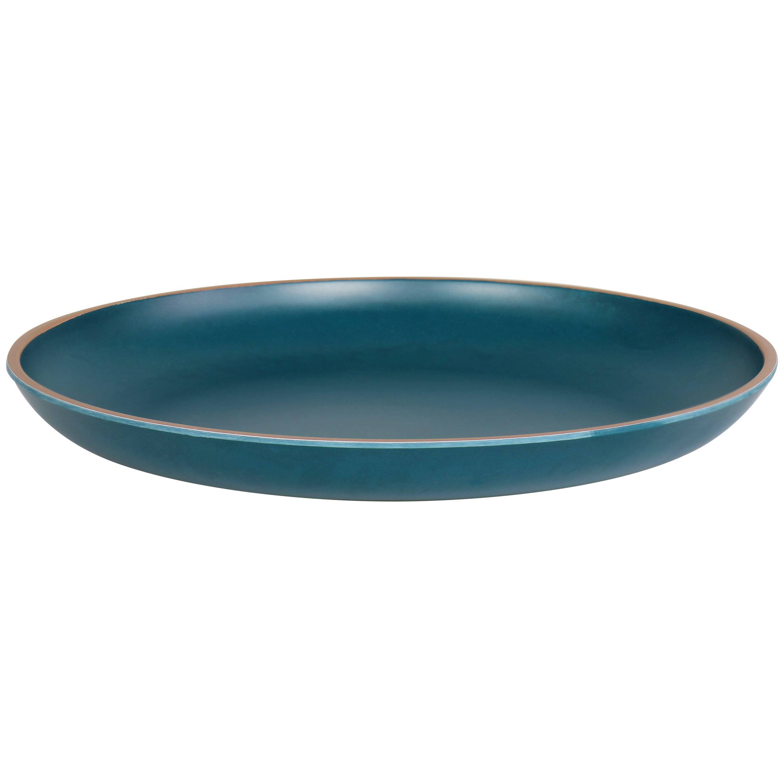 Alt View 4. Gibson - Gibson Home Rockabye 4 Piece Melamine Dinner Plate Set in Dark Teal - Blue.