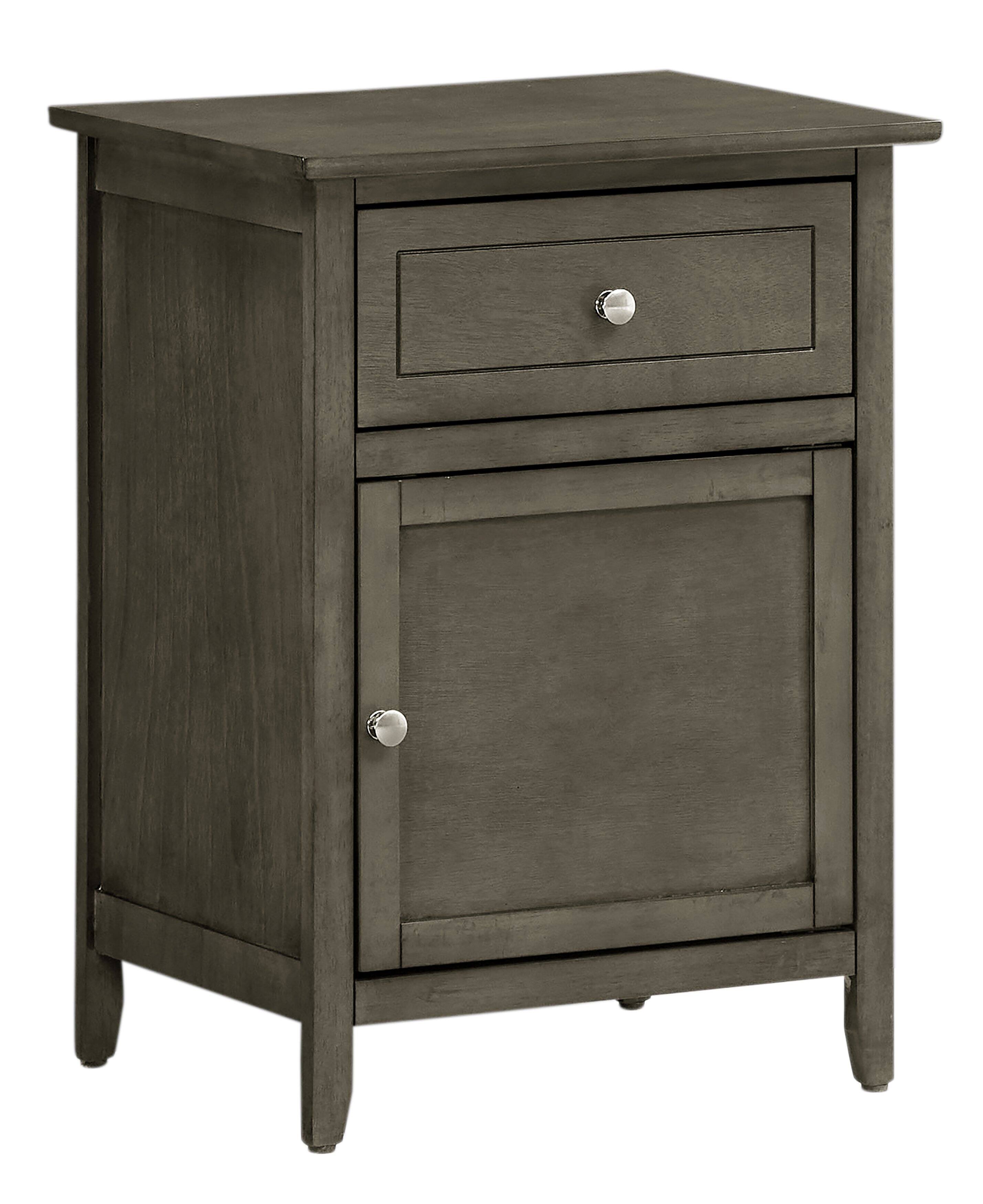 Tiramisubest Transitional Nightstand with Drawer and Door Sturdy ...