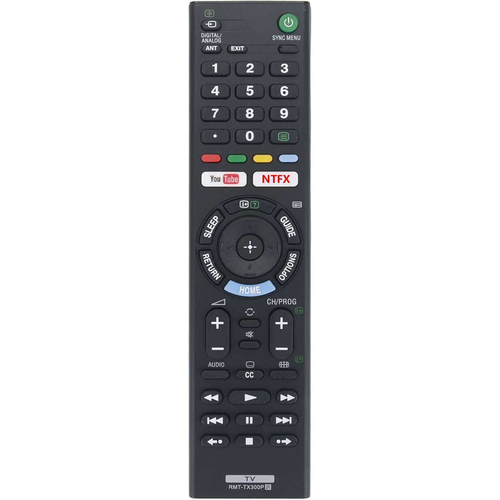ZdalaMit - RMT-TX300P Replacement Remote for Sony 4K TV RMT-TX300B RMT-TX300U KD-65X7000E KD-55X7000E KD-49X7000E KD-43X7000E - Black