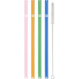 ZWILLING - Sorrento 5-pc Straight Glass Straw Set - Color - Multi