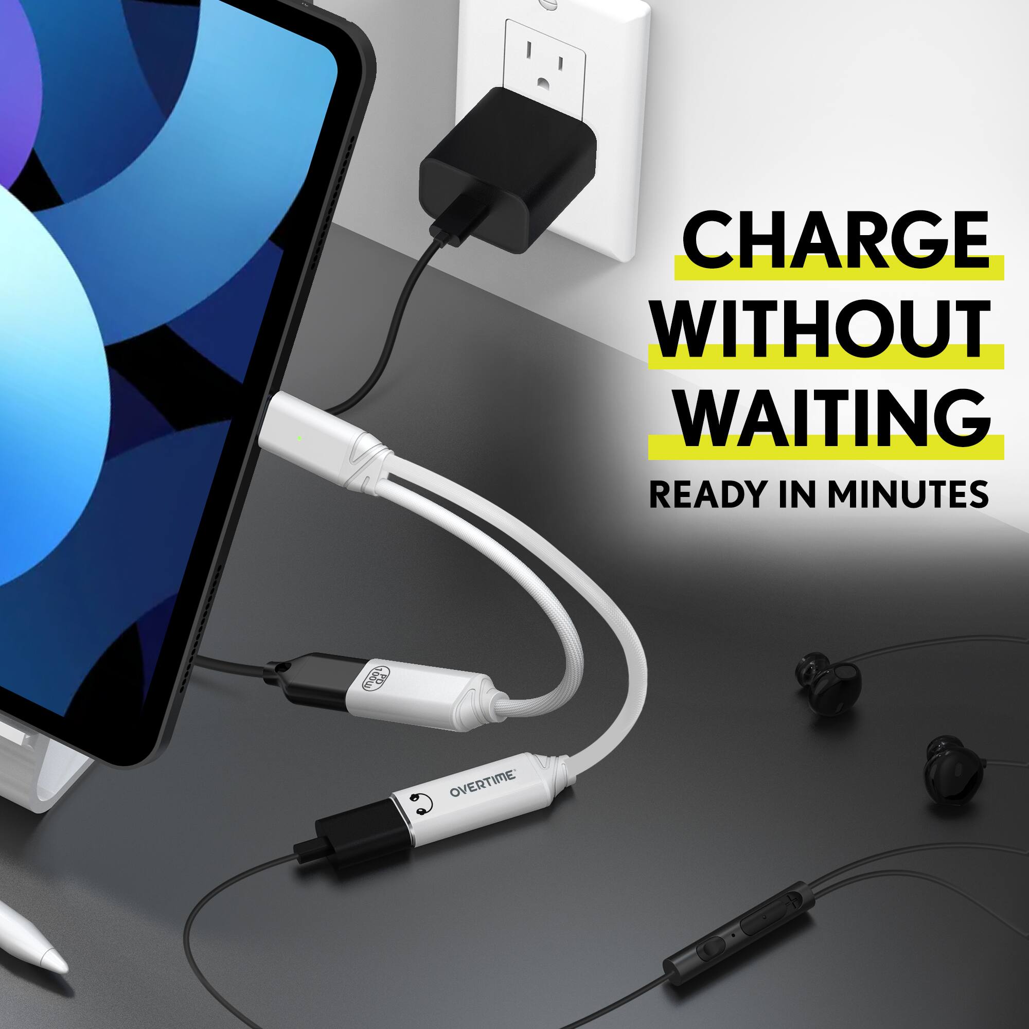 CHARGE WITHOUT WAITING  
READY IN MINUTES  
300 OVERTIME