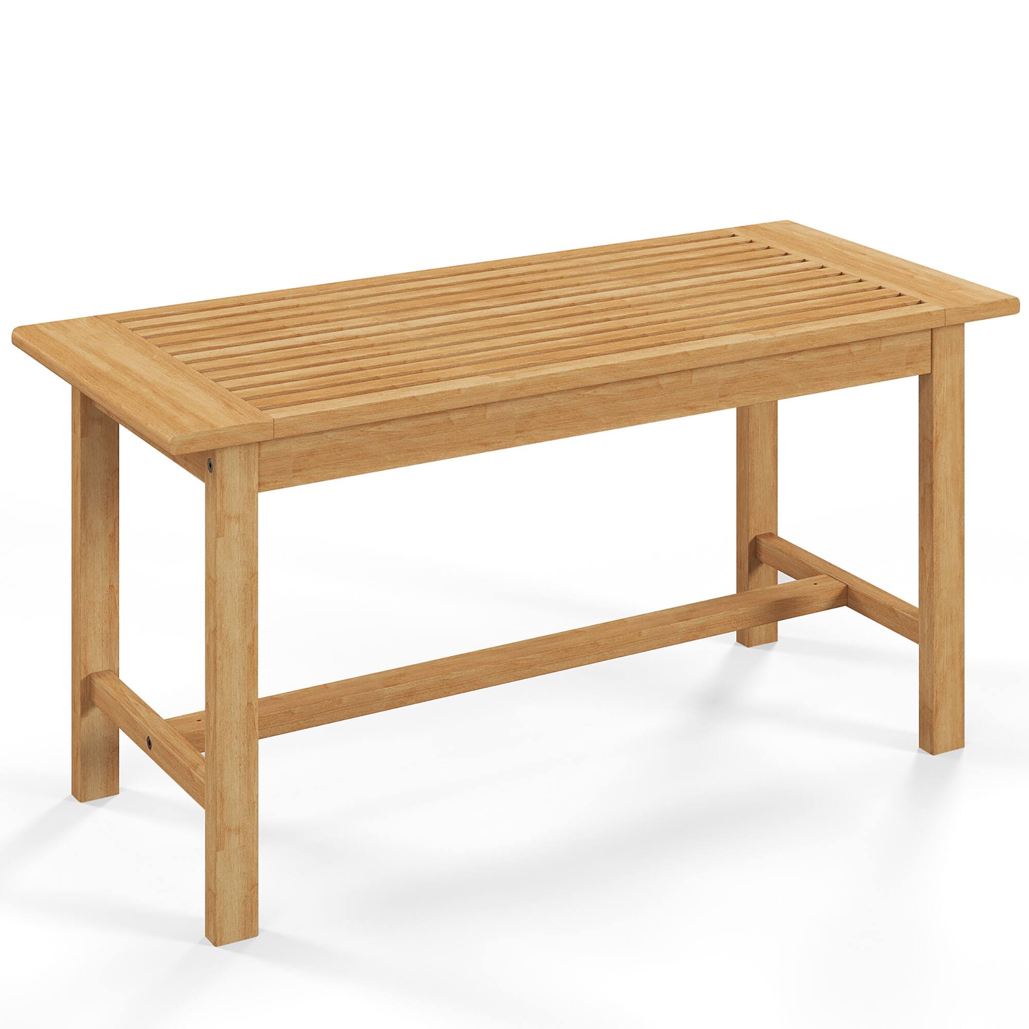 Alt View 9. Gymax - Gymax 36''Patio Coffee Table Solid Wood Coffee Table w/ Slatted Tabletop Natural - Natural.