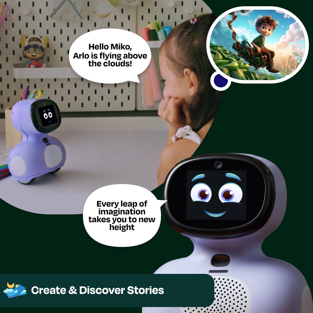 Hello Miko, Arlo is flying above the clouds!  
Every leap of imagination takes you to new height  
Create & Discover Stories