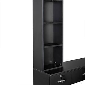 Alt View 7. Winado - Professional Makeup Vanity Table Salon Styling Station with Mirror, Drawer, Storage Cabinet, Hair Dryer Holders for Home - Black.