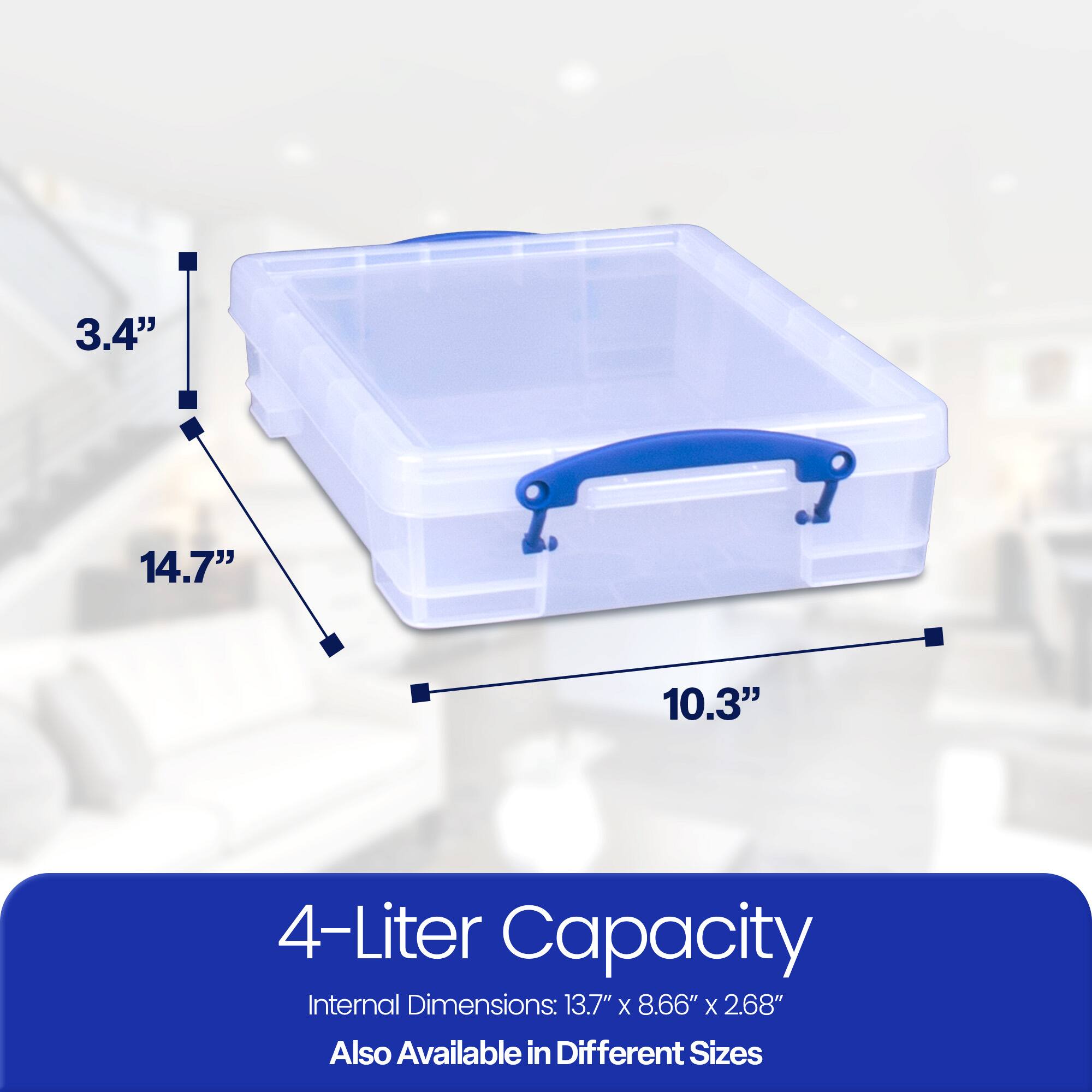 4-Liter Capacity  
Internal Dimensions: 13.7" x 8.66" x 2.68"  
Also Available in Different Sizes