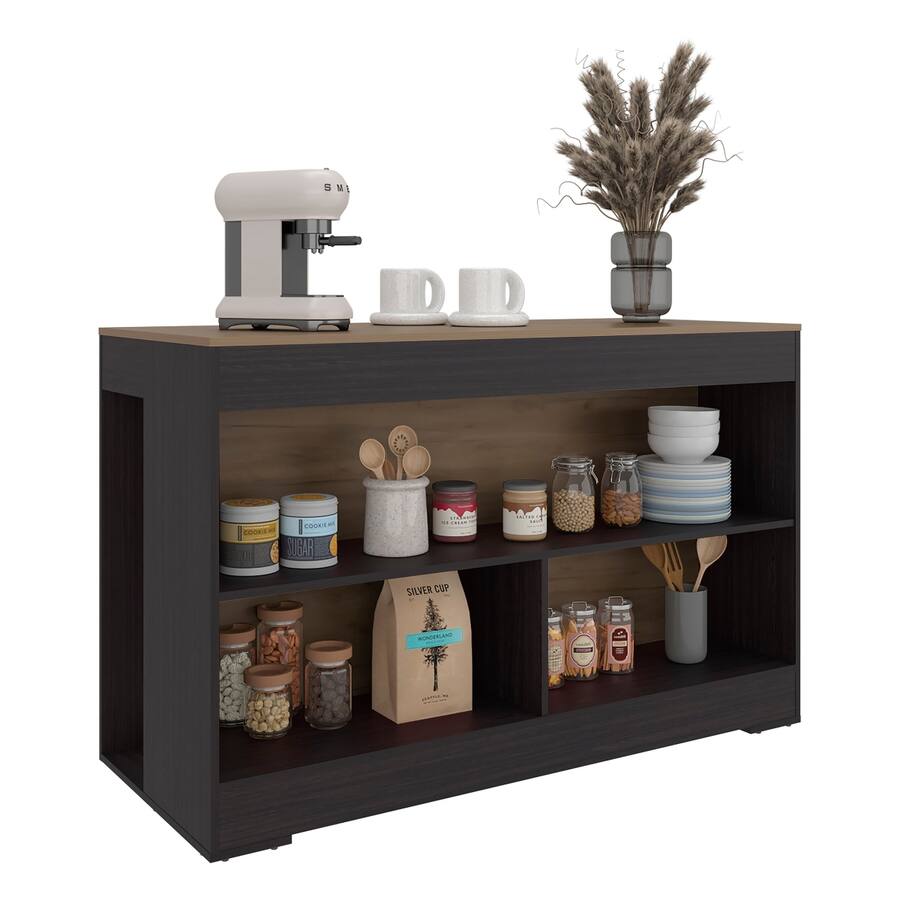 Rectangular Cooking Pot Design Loheer Kitchen Island Open Storage Rectangular Prep Station Wenge ...