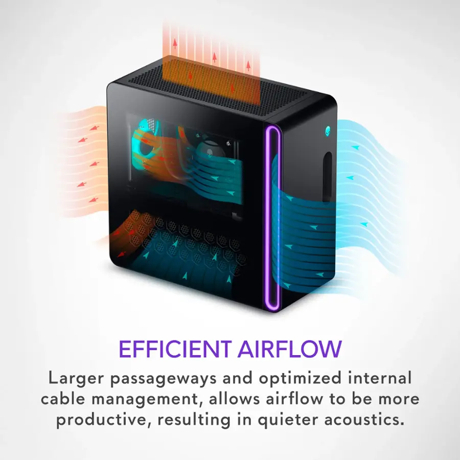 Efficient Airflow: Larger passageways and optimized internal cable management allow airflow to be more productive, resulting in quieter acoustics.