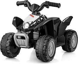 Costway - Kids Ride On ATV 6V Electric Vehicle 4 Wheeler Battery Powered Motorized Quad Toy Car with LED Lights - Black