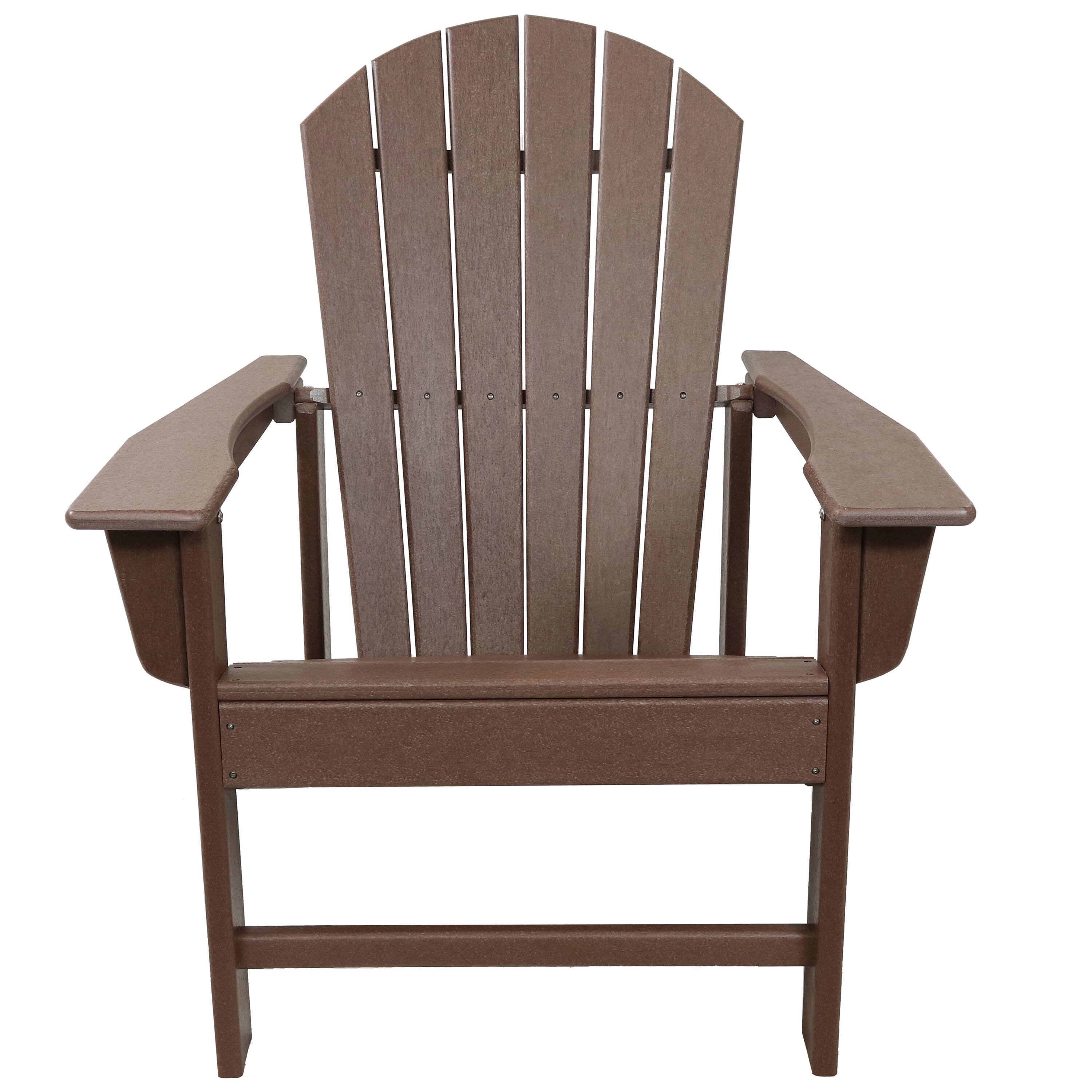 Alt View 5. Sunnydaze - Upright HDPE Raised Outdoor Adirondack Chair - Brown.