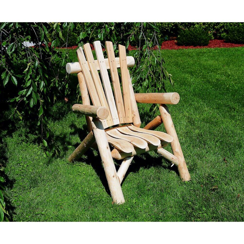 Alt View 4. Contoured Comfort - Cedar Log Lounge Chair - Brown.