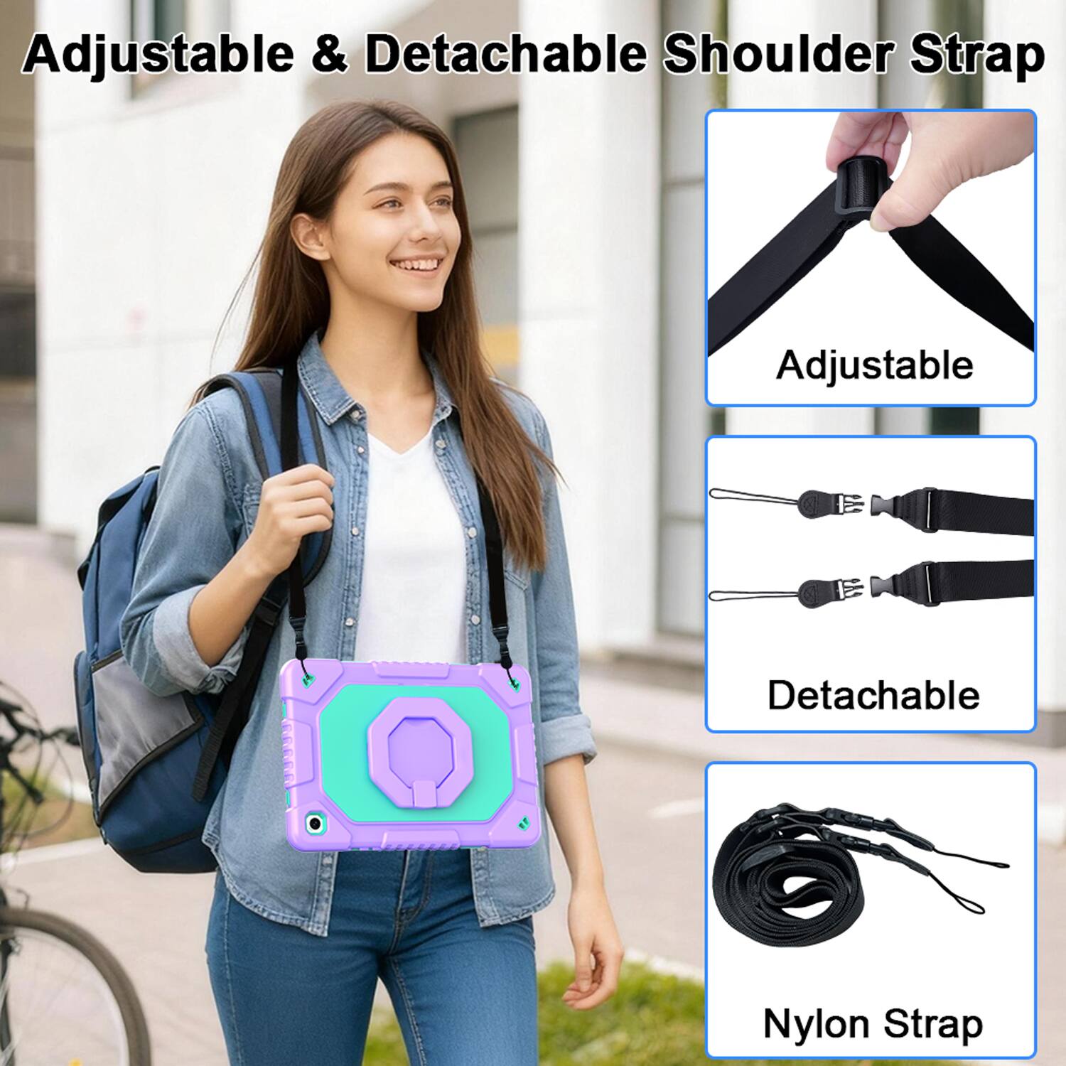 Adjustable & Detachable Shoulder Strap

- Adjustable
- Detachable
- Nylon Strap