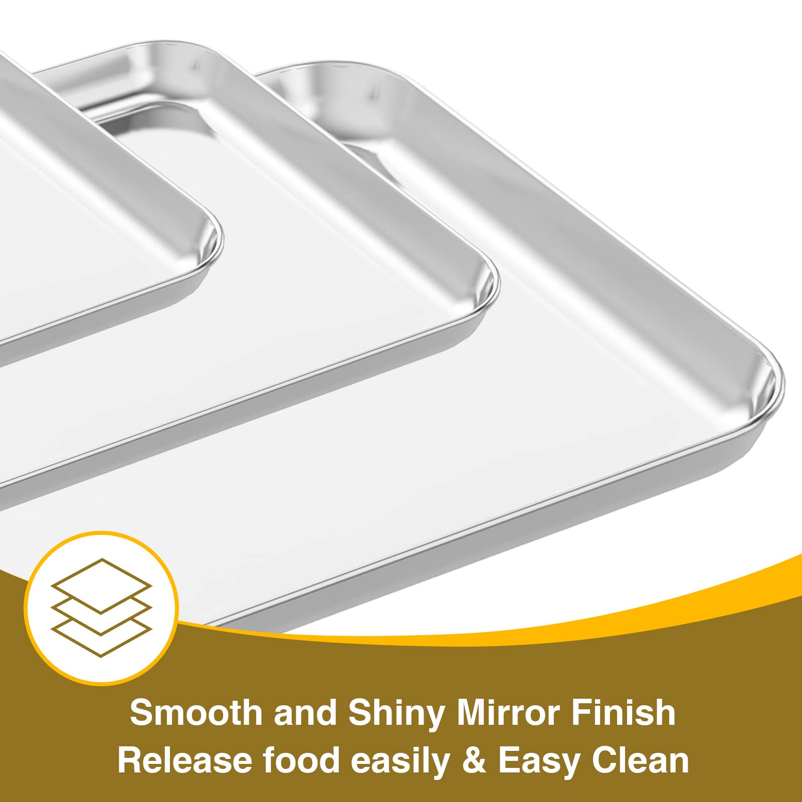 Smooth and Shiny Mirror Finish  
Release food easily & Easy Clean