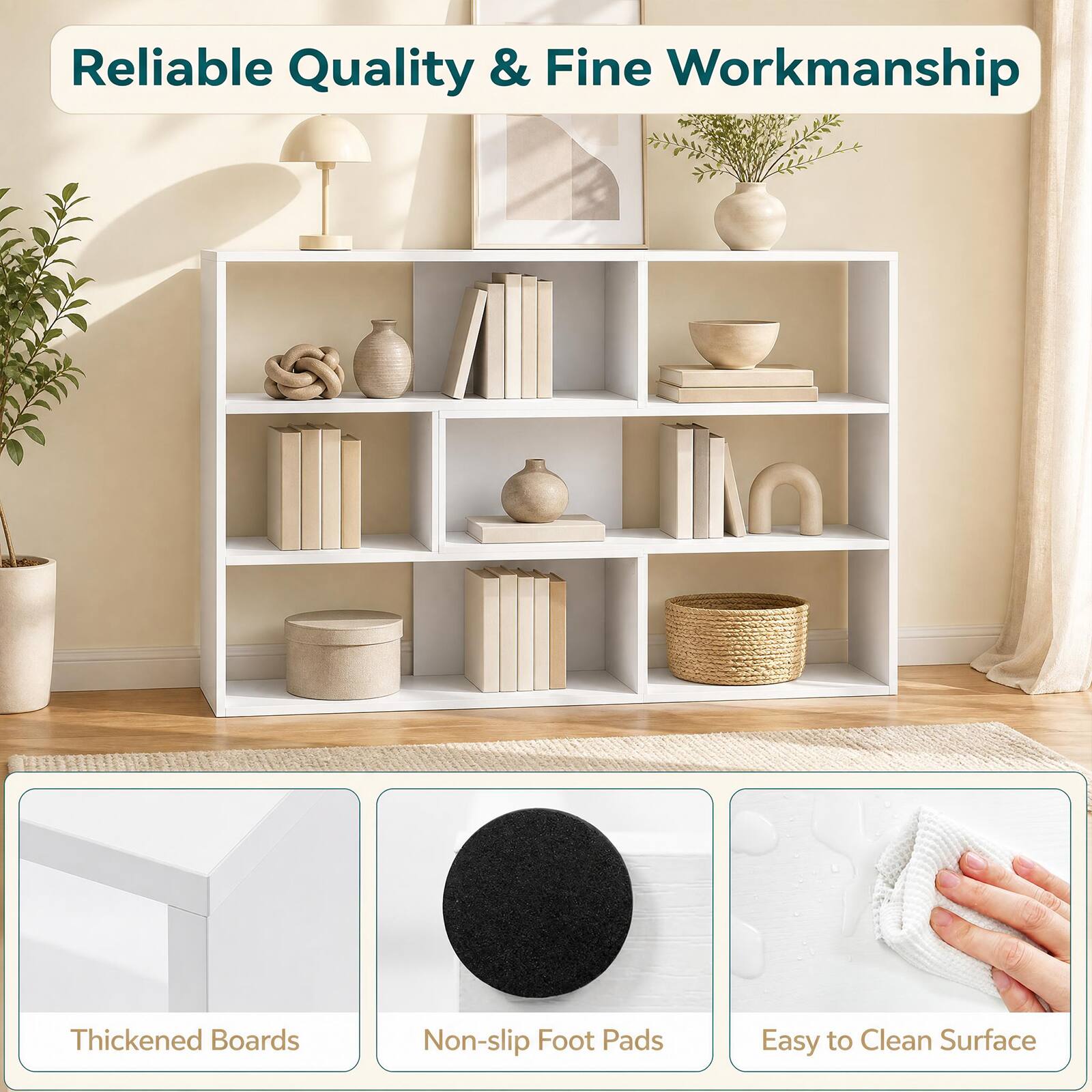 Reliable Quality & Fine Workmanship

- Thickened Boards
- Non-slip Foot Pads
- Easy to Clean Surface