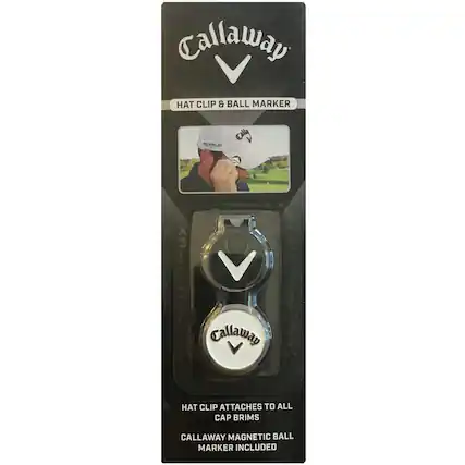 Callaway HAT CLIP & BALL MARKER
- HAT CLIP ATTACHES TO ALL CAP BRIMS
- CALLAWAY MAGNETIC BALL MARKER INCLUDED