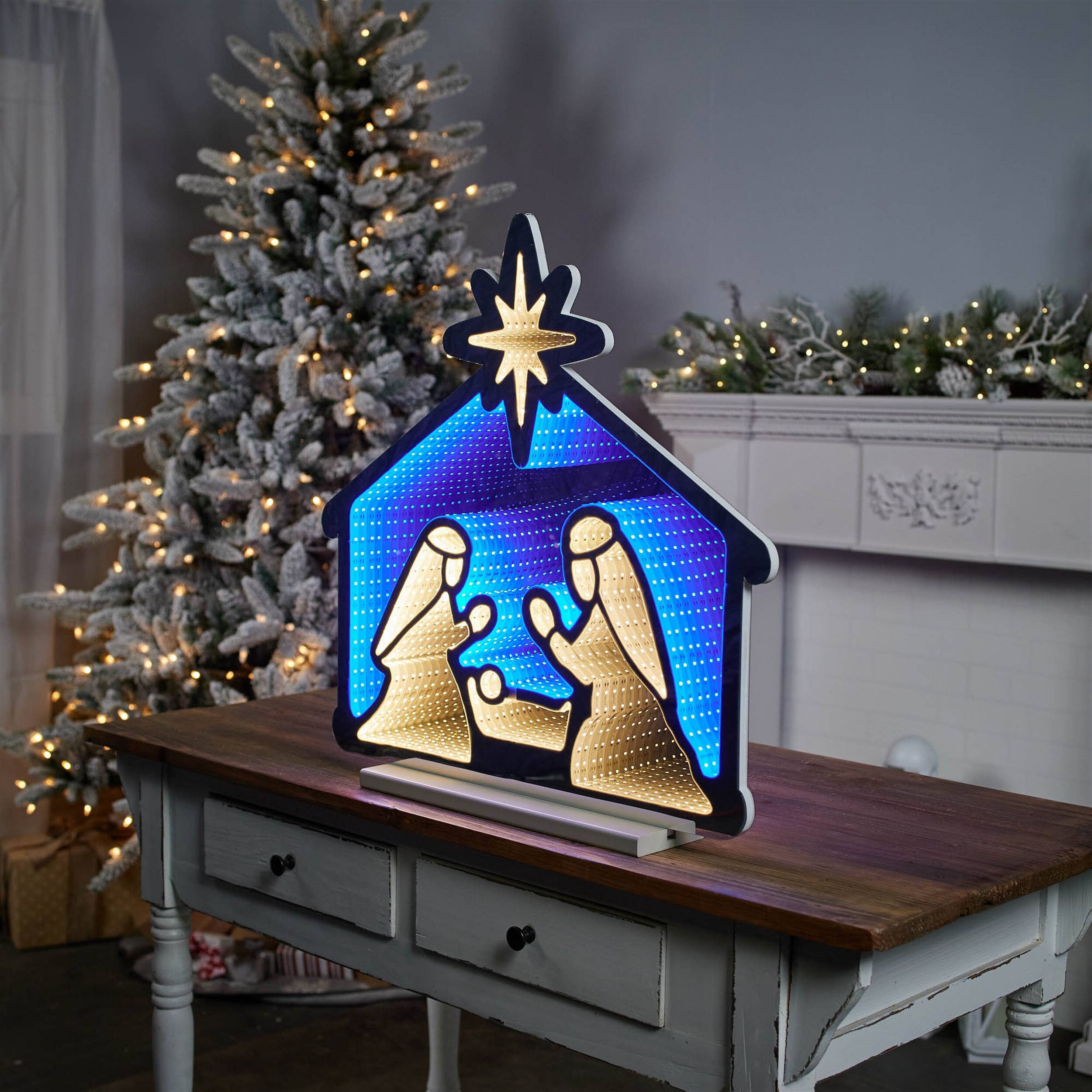 Left. BreeBe - Nativity Scene Ekkolight 24.5"H - Blue, White.
