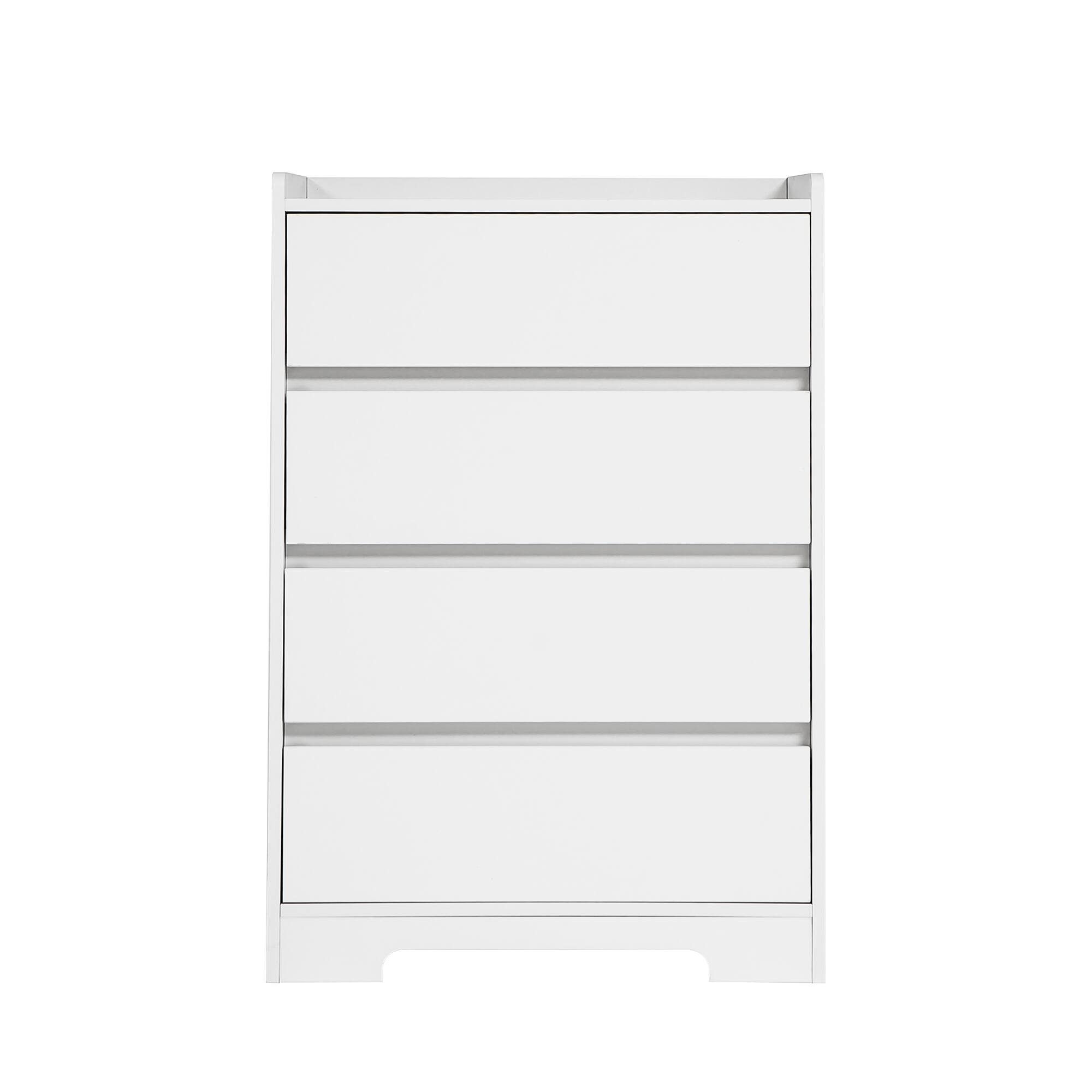 Alt View 6. Forest'nSky - White Wood 4 drawer 25.59 in. Wide Chest of Drawers with Sturdy Frame for Living Room - White.