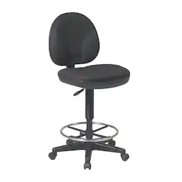 FurniFact - Tall Drafting Chair – High Office Chair With Sculptured Support - Black