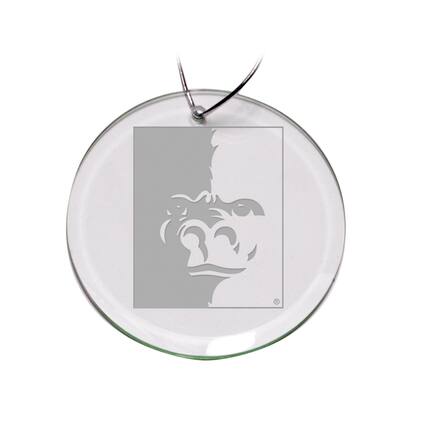 Front. Jardine - Pittsburg State Gorillas Primary Logo 3'' Round Glass Ornament - Multicolor.