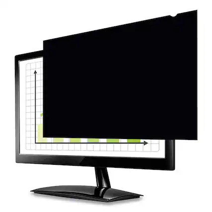Front. Fellowes - 4815001 PrivaScreen 16:9 Blackout Privacy Filter for 27 in. Widescreen LCD - Black - Black.