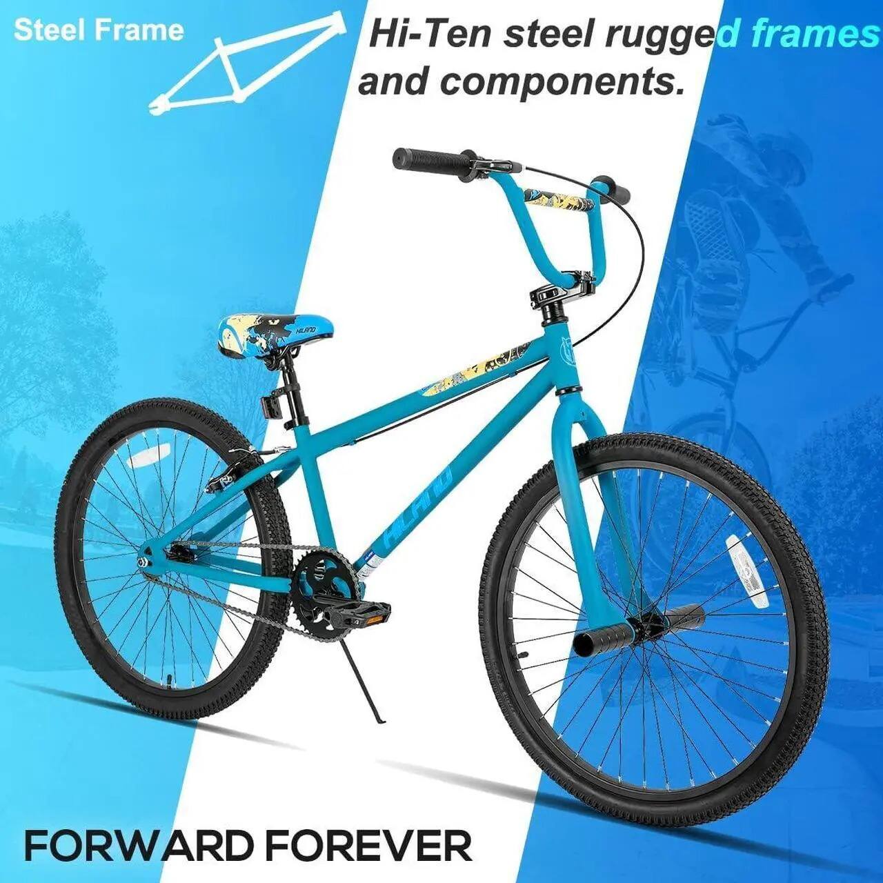 Steel Frame  
Hi-Ten steel rugged frames and components.  
FORWARD FOREVER