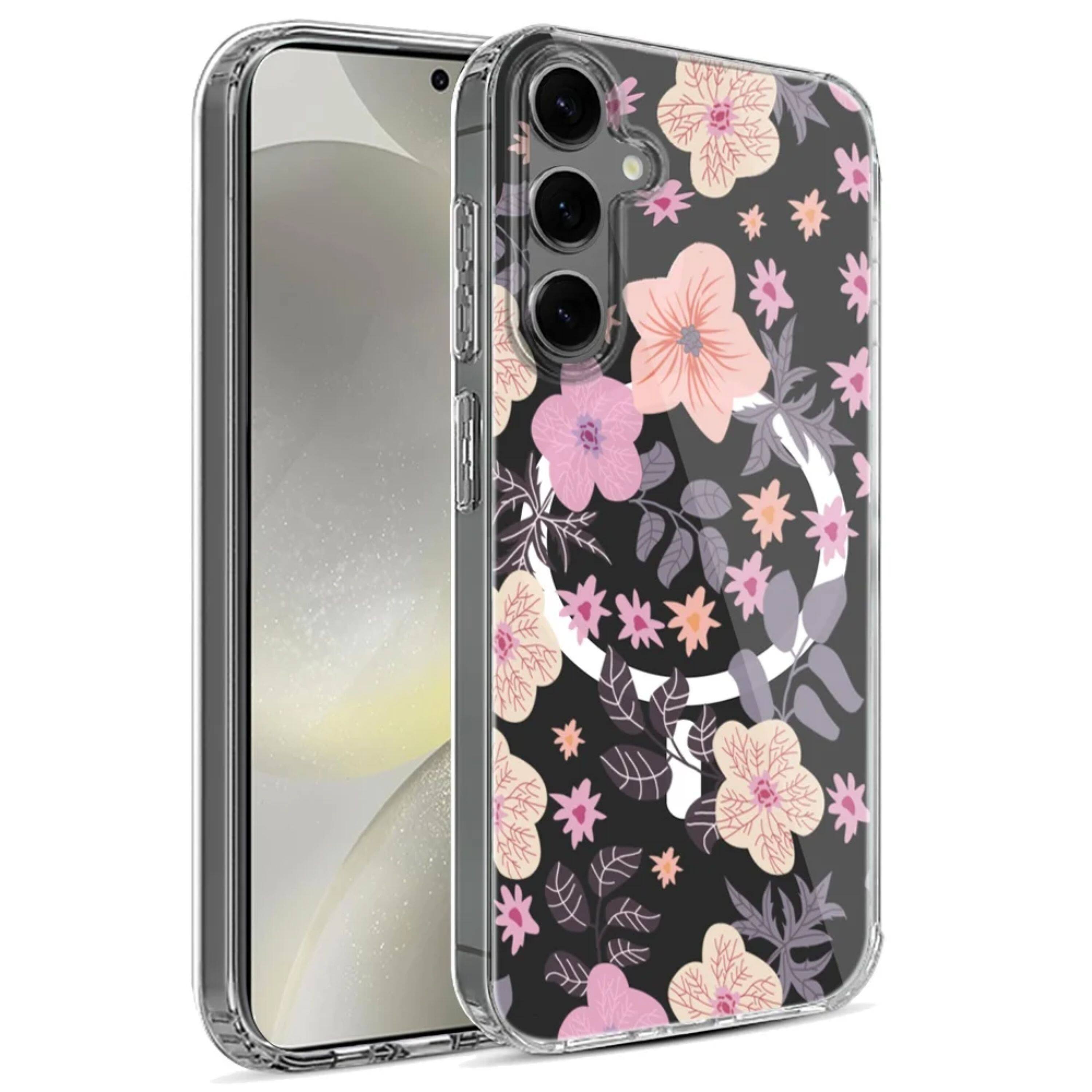 Angle. Kitcheniva - Unique Design Cover Plus Tempered Glass For Samsung S25/S24 Case Magnetic Circle J - Multicolor.