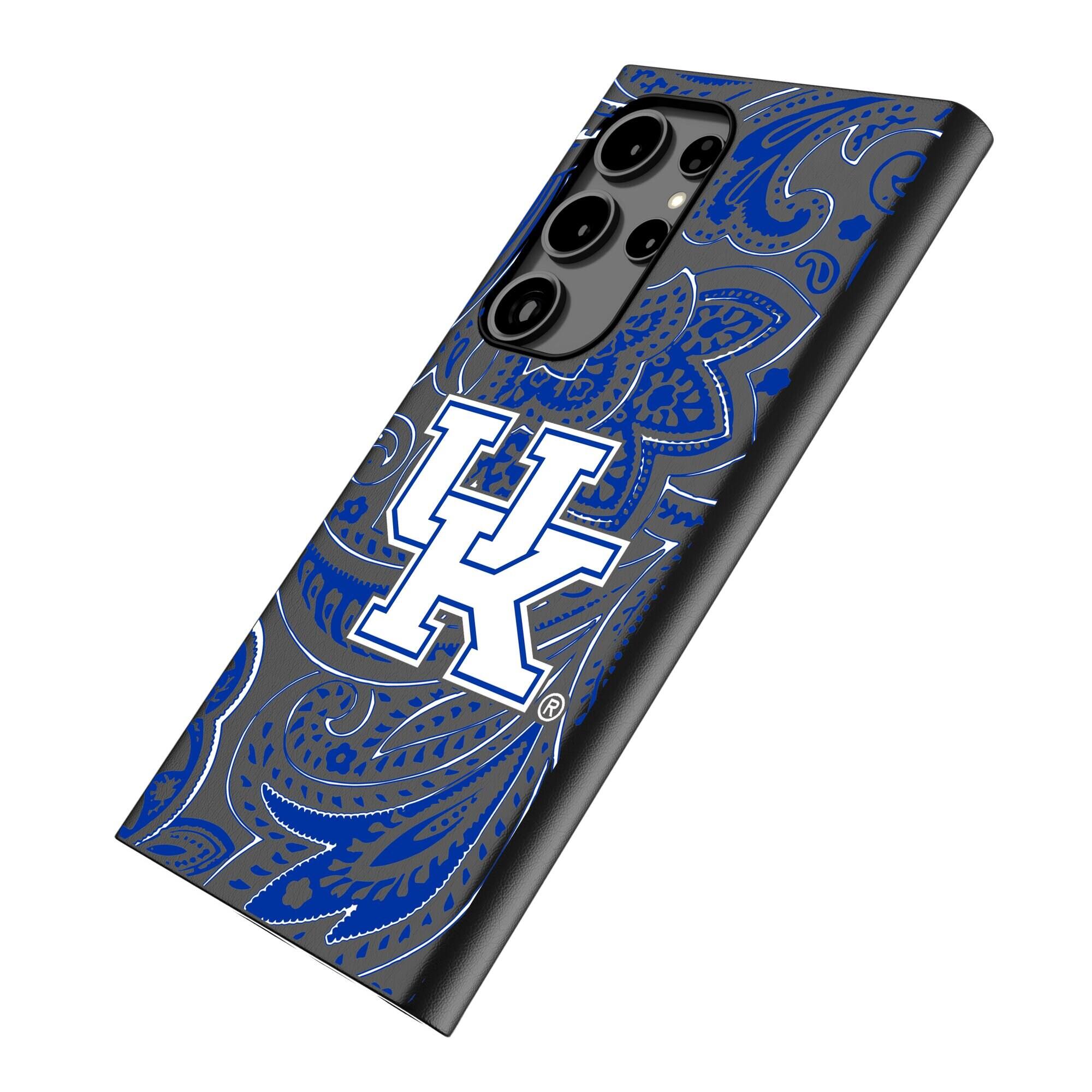 Alt View 1. Keyscaper - Kentucky Wildcats Paisley Galaxy Magnetic Bump Case - S25 Ultra - Black.