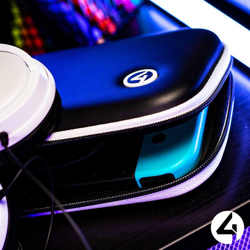 Alt View 7. 4Gamers - Premium Hard Shell Travel Case LOOK for Nintendo Switch, OLED & Switch Lite - Black with white trim SWL-01BLK-WHT-4G - Black.