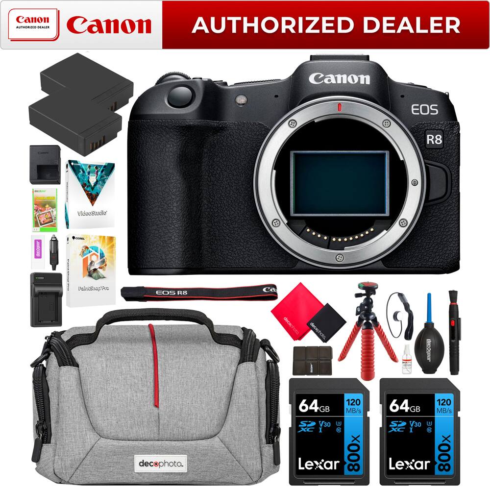 Canon AUTHORIZED DEALER
Canon EOS R8
VideeStudio
PaintShop Pro
decophoto
64GB 120 MB/s V30 U3 Lexar 800x
64GB 120 MB/s V30 U3 Lexar 800x
