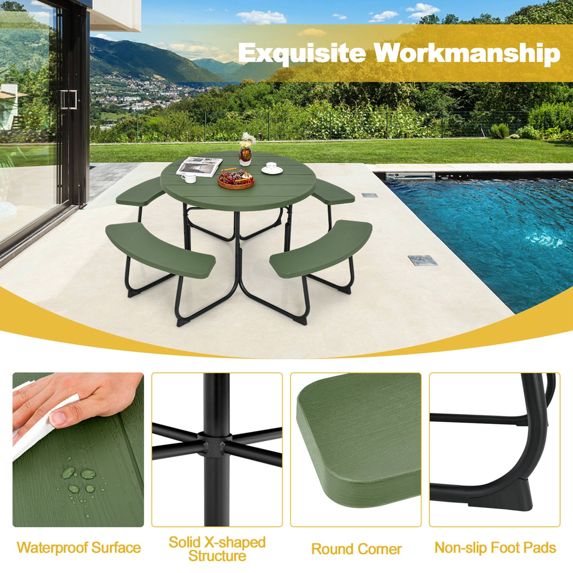 Exquisite Workmanship, Waterproof Surface, Solid X-shaped Structure, Round Corner, Non-slip Foot Pads