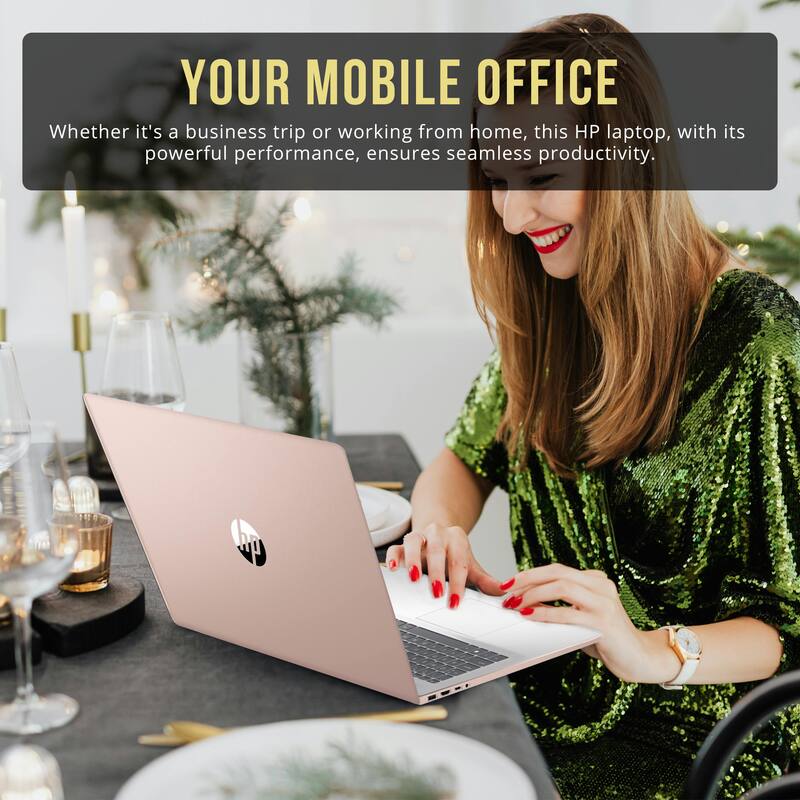 YOUR MOBILE OFFICE

Whether it's a business trip or working from home, this HP laptop, with its powerful performance, ensures seamless productivity.