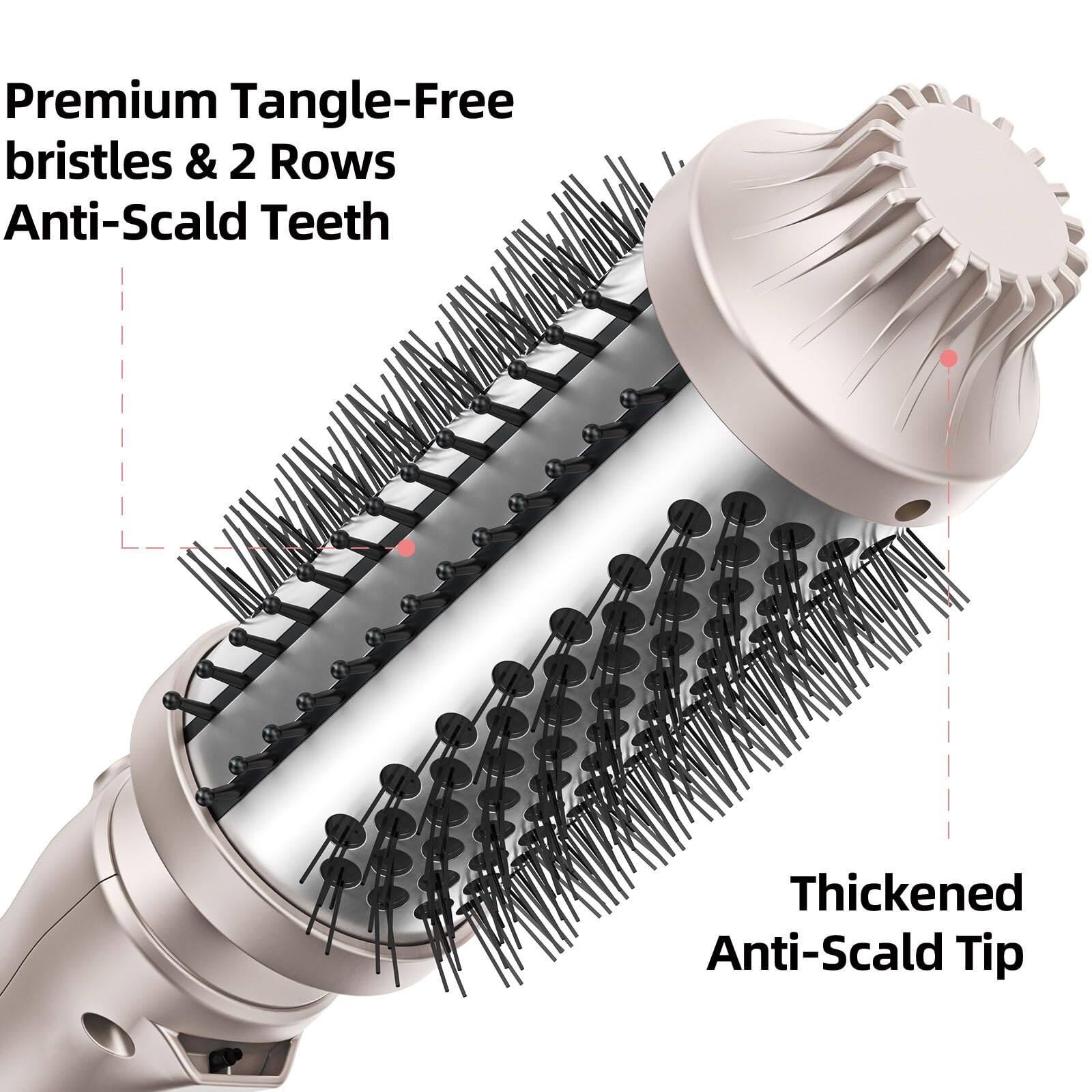 Premium Tangle-Free bristles & 2 Rows Anti-Scald Teeth

Thickened Anti-Scald Tip