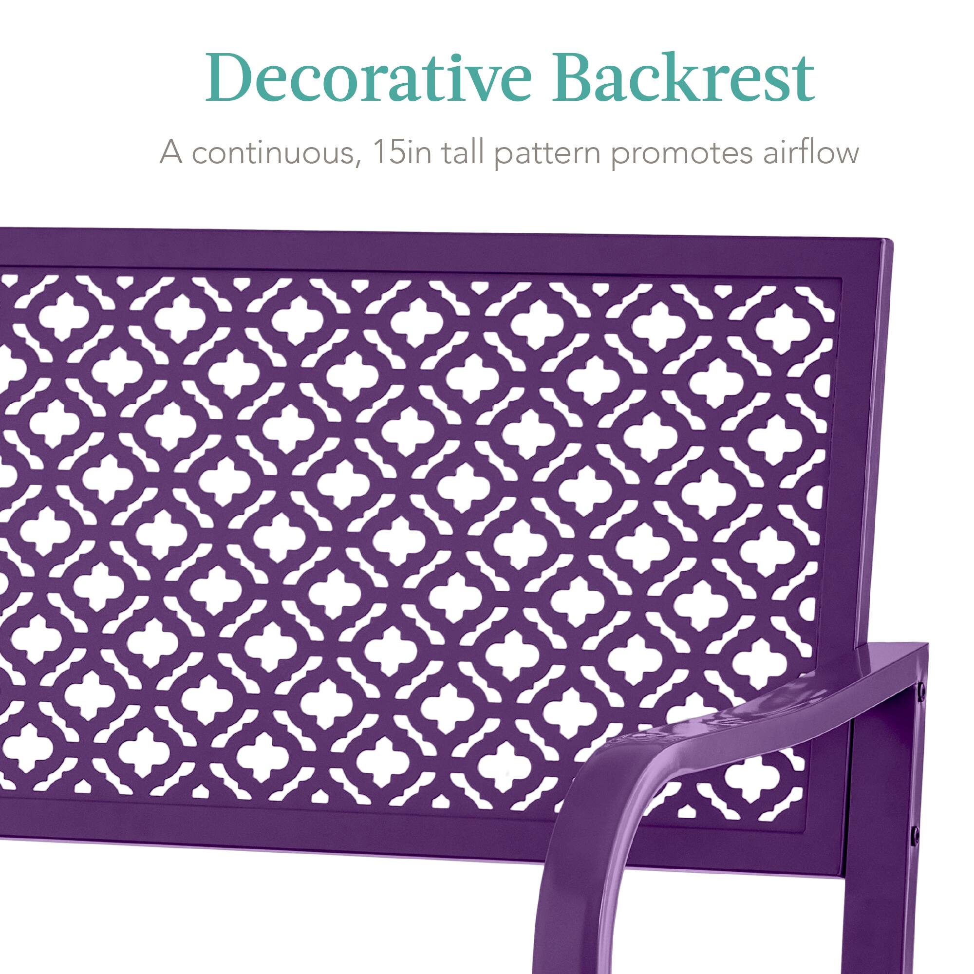 Decorative Backrest  
A continuous, 15in tall pattern promotes airflow
