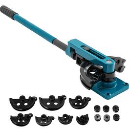 VEVOR - Pipe Tube Bender, 3/8" to 1" Manual Pipe Tube Bender, with 7 Dies, Heavy Duty Tube Bender Tubing of Steel Metal Copper - Blue