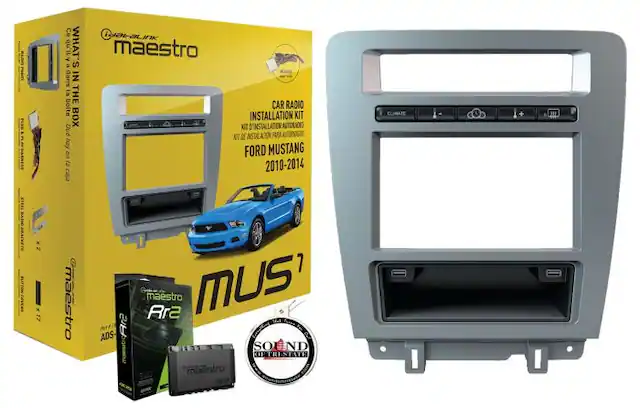 Ce qu'il y a dans la boîte :
- Kit d'installation de radio pour Ford Mustang 2010-2014
- Maestro ADS
- Maestro Ar2
- Maestro