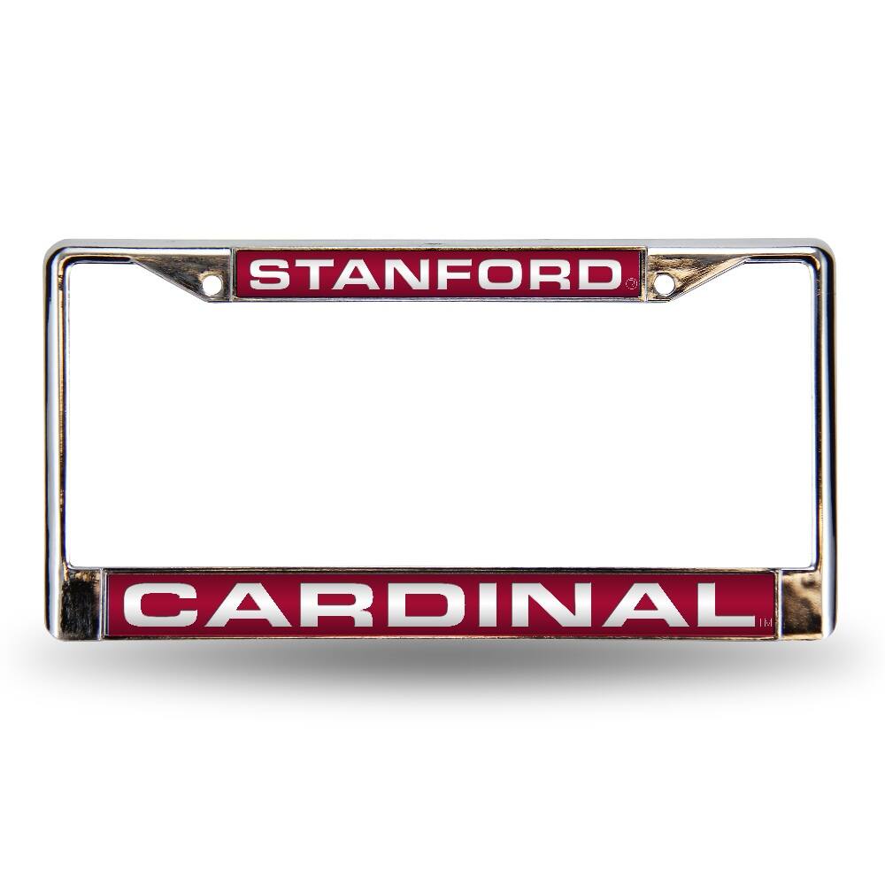 Stanford Cardinal Chrome Metal Laser Cut License Plate Frame